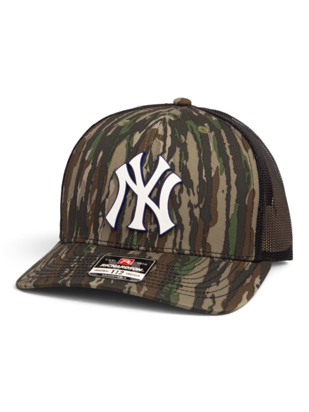 New York Yankees NY White 3D Snapback Trucker Hat- Realtree Original/ Black